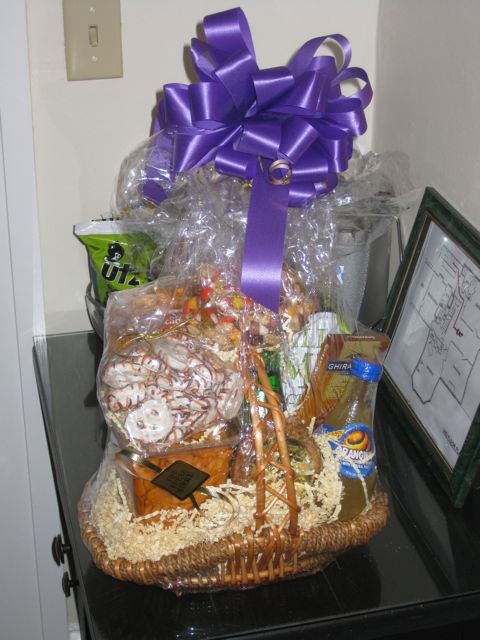 North Carolina wins hospitality award! Basket of goodies in hotel room--Yum!