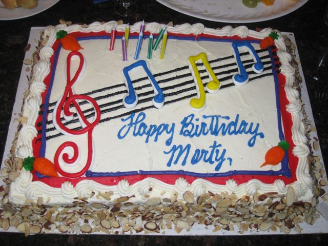 Morty's birthday "carrot cake"!