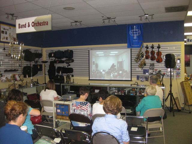 Kidder Music, overflow room with monitor